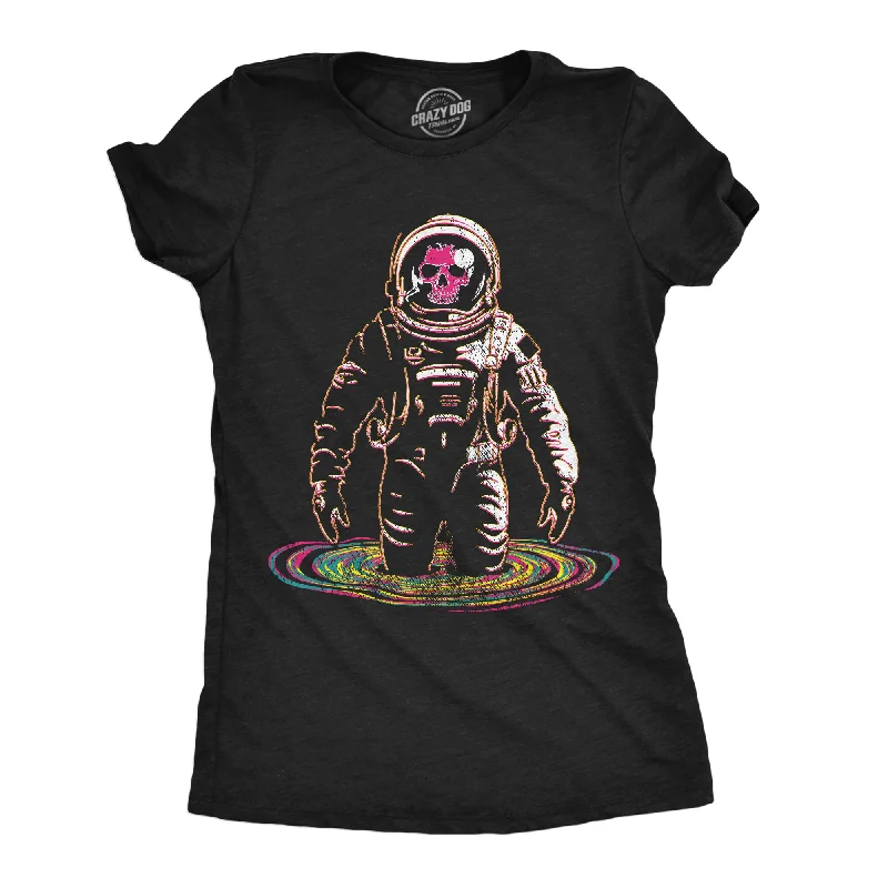 Designer trench coats on discount-Womens Funny T Shirts Rainbow Black Hole Cool Space Graphic Tee For Ladies