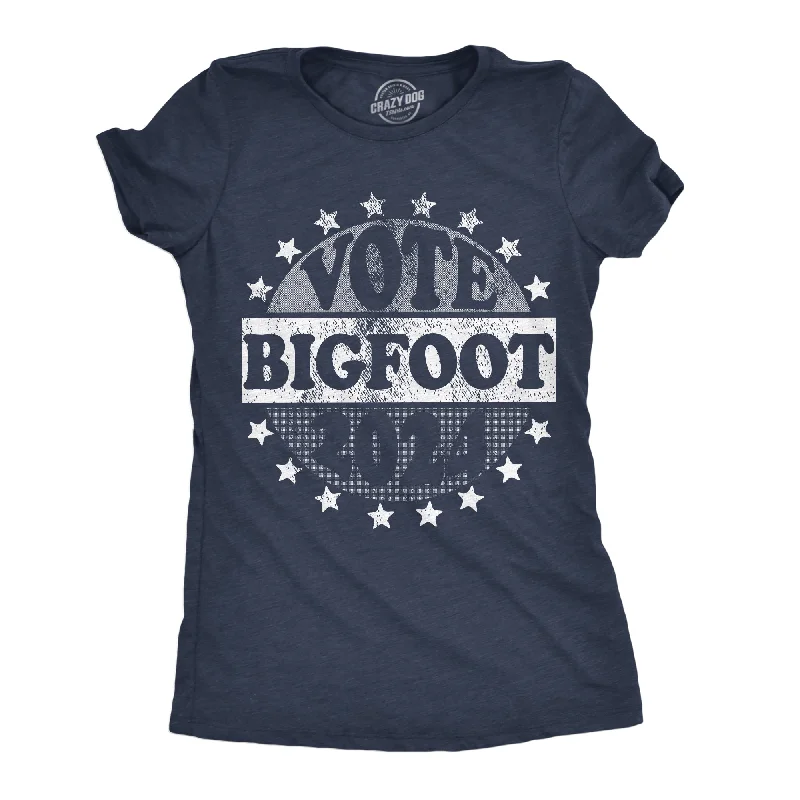 Casual leggings for daily wear-Womens Funny T Shirts Vote Bigfoot 2024 Sarcastic Election Novelty Tee For Ladies