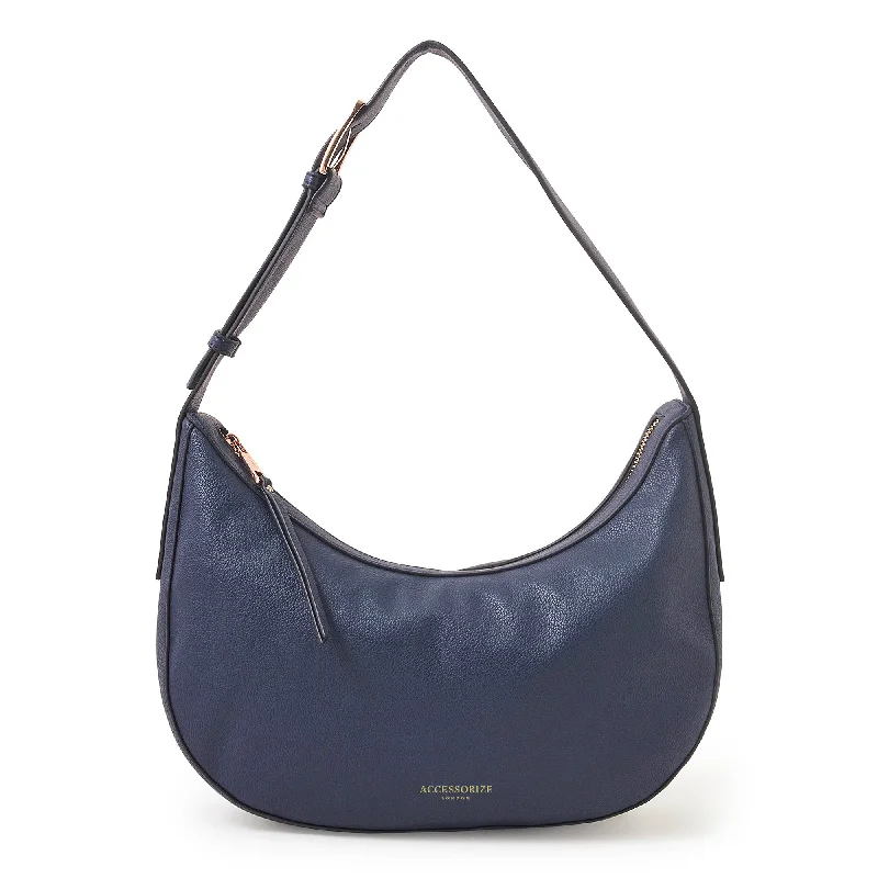 Stylish pink handbags for women-Accessorize London Navy Scoop Shoulder Bag