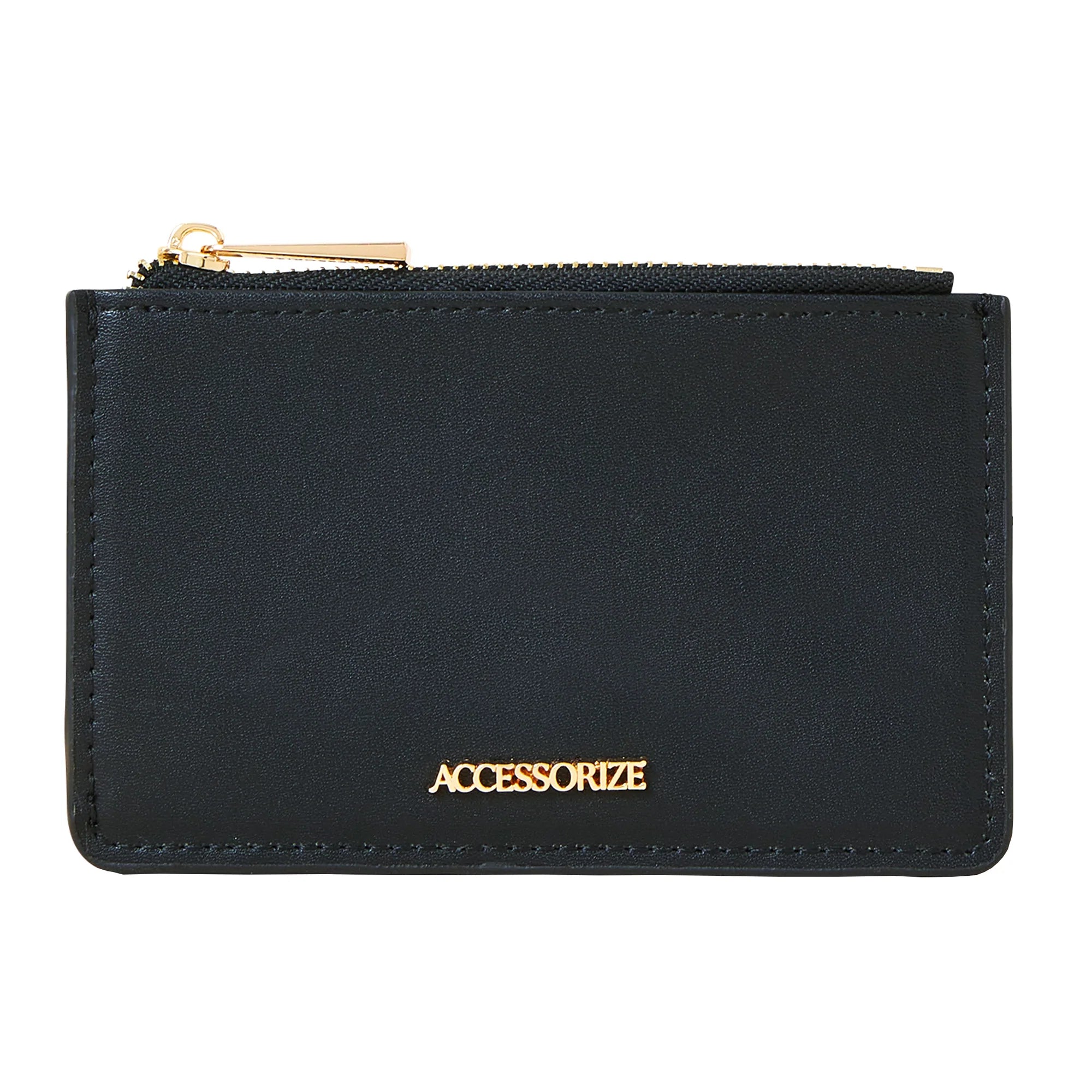 Eco-friendly vegan leather purses-Accessorize London Women's Faux Leather Black Classic Card Holder