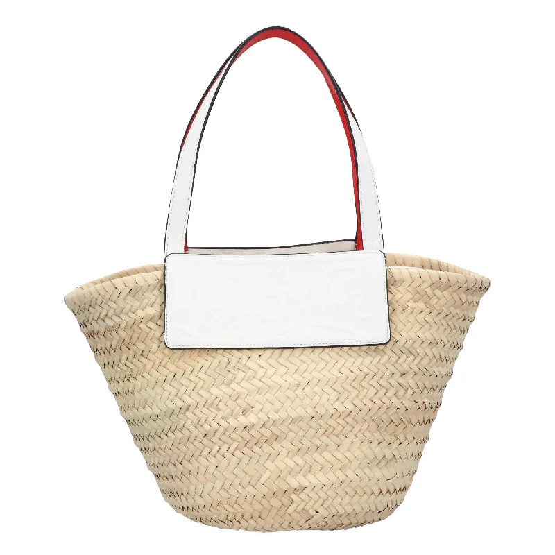 Chic snakeskin print handbags-Christian Louboutin Loubishore Tote White