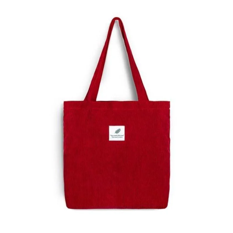 Oversized weekend bags for women-Corduroy Canvas Tote Handbag