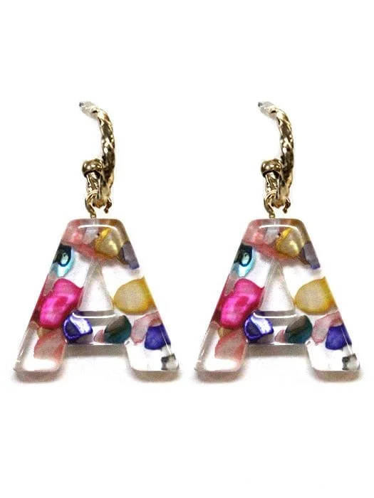 Cute mini backpacks for teens-KE8161 Assorted 16 Piece Rainbow Acrylic Initial Dangle Earring Pack