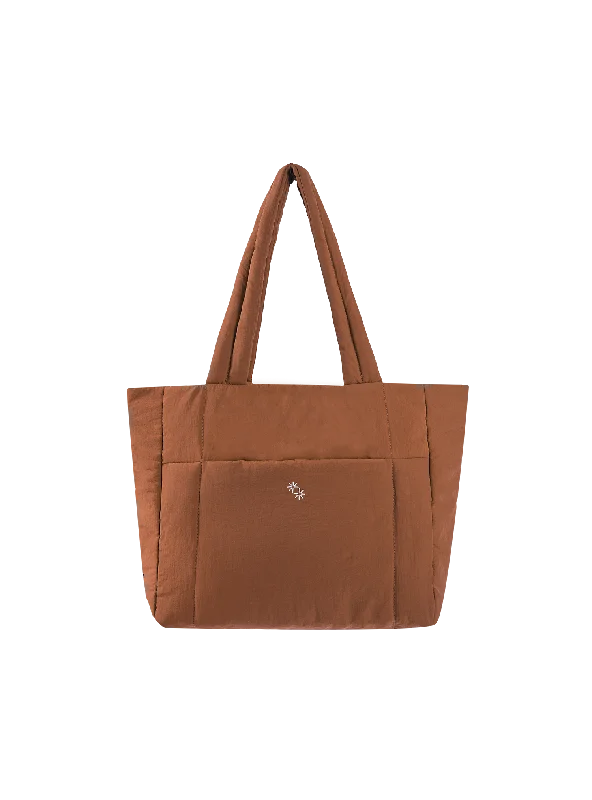 Designer tote bags with logo-Puffer Shopper (Pecan)