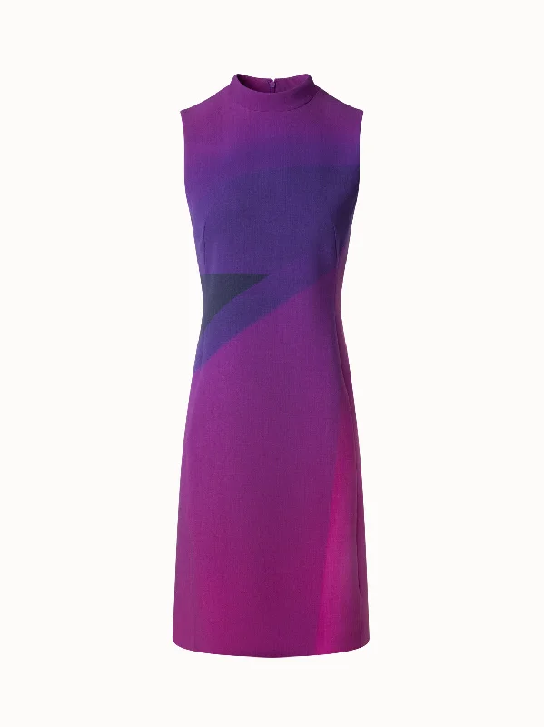 Affordable designer-inspired handbags-Sheath Dress in Wool-Double-Face with Alta Magenta Print