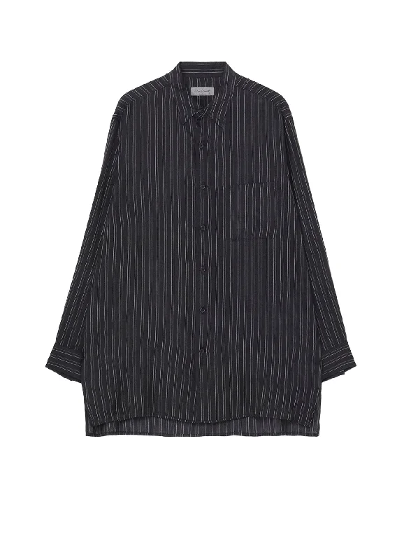 Casual hoodies for women-【PIECE UNIQUE/AOYAMA】INDIA SILK STRIPE BIG BLOUSE