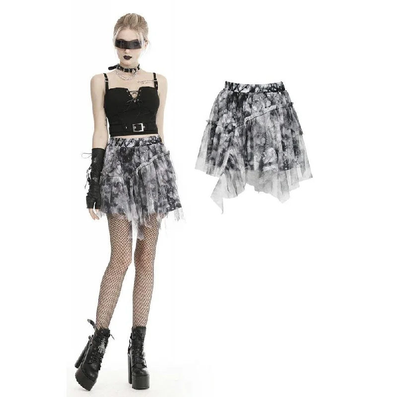 Luxury knit sweaters for women-Women's Gothic Tie-dye Mesh Skirts