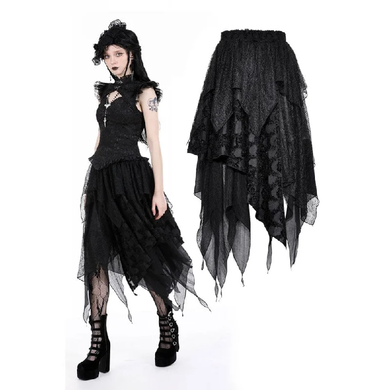 Soft velvet tops for evening-Women's Punk Irregular Layered Skirt